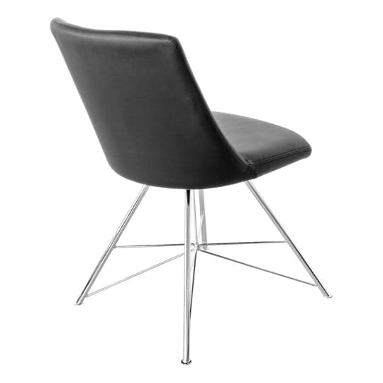 Bexley Black Leather Dining Chair With Slick Metal Frame_2