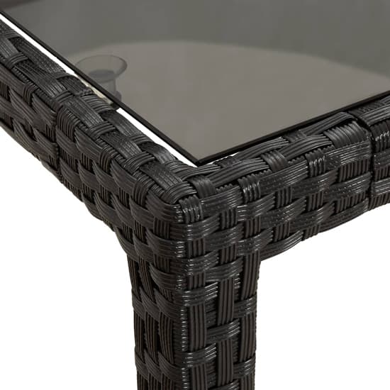 Bexter Glass Top Garden Dining Table Rectangular In Black_3