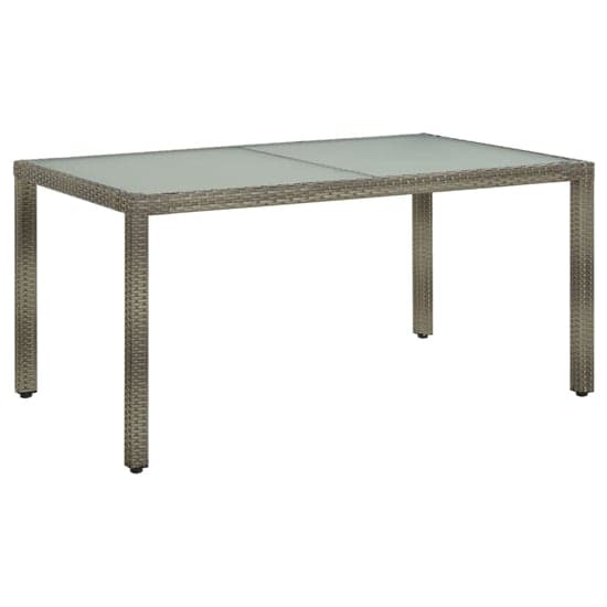 Bexter Glass Top Garden Dining Table Rectangular In Grey White_1