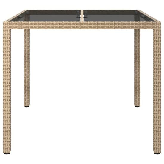 Bexter Glass Top Garden Dining Table Square In Beige_2