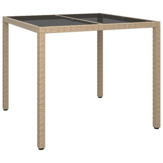 Bexter Glass Top Garden Dining Table Square In Beige_1