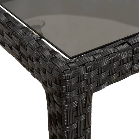 Bexter Glass Top Garden Dining Table Square In Black_3