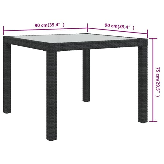 Bexter Glass Top Garden Dining Table Square In Black And White_4