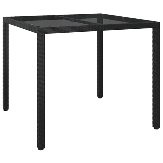 Bexter Glass Top Garden Dining Table Square In Black_1