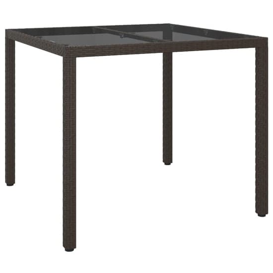Bexter Glass Top Garden Dining Table Square In Brown_1