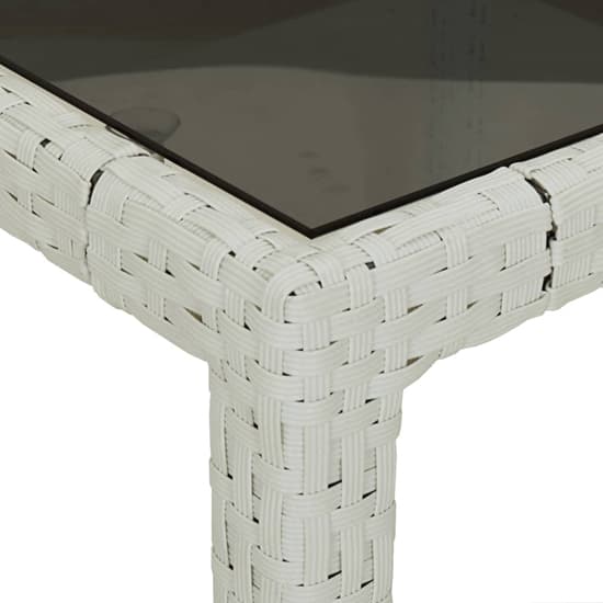 Bexter Glass Top Garden Dining Table Square In White_3