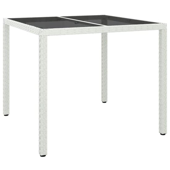 Bexter Glass Top Garden Dining Table Square In White_1
