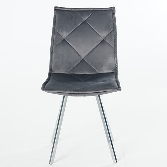 Beyya Set Of 4 Velvet Fabric Dining Chairs In Dark Grey_3