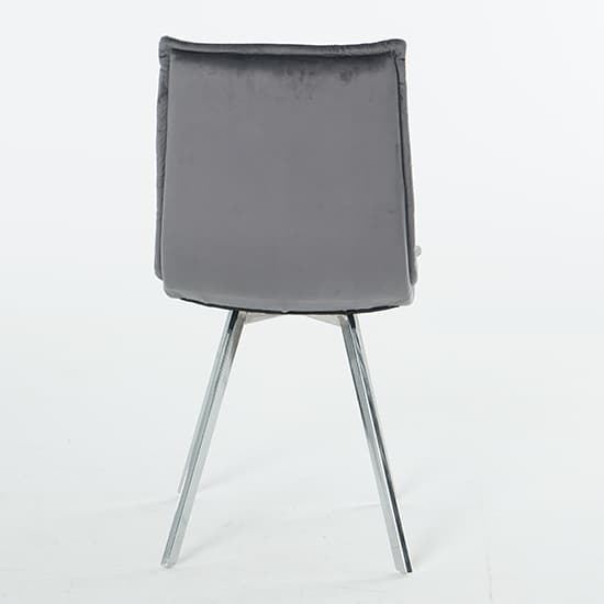 Beyya Set Of 4 Velvet Fabric Dining Chairs In Dark Grey_6