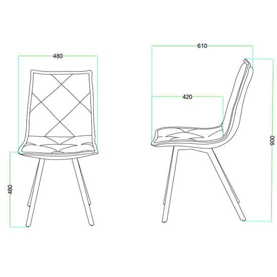 Beyya Set Of 4 Velvet Fabric Dining Chairs In Dark Grey_7