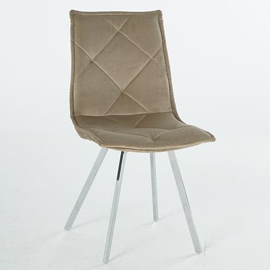 Beyya Set Of 4 Velvet Fabric Dining Chairs In Mink_2