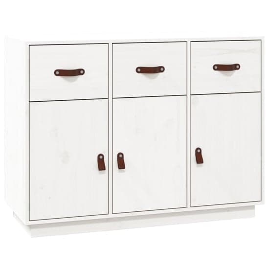 Beyza Pinewood Sideboard With 3 Doors 3 Drawers In White_3