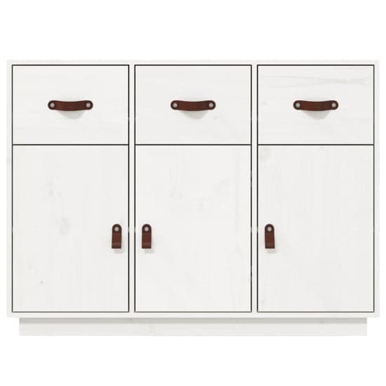 Beyza Pinewood Sideboard With 3 Doors 3 Drawers In White_5