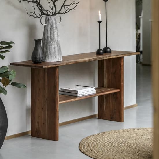 Beziers Acacia Wood Console Table In Natural_2