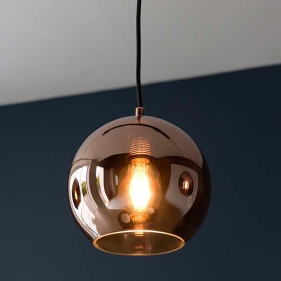 Biella Copper Shades 3 Lights Ceiling Pendant Light In Black_4