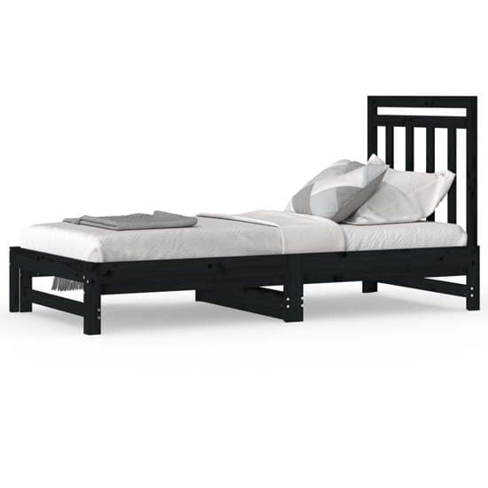 Biella Solid Pine Wood Pull-Out Day Bed In Black_3