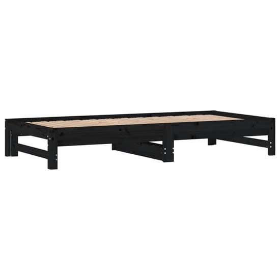 Biella Solid Pine Wood Pull-Out Day Bed In Black_6