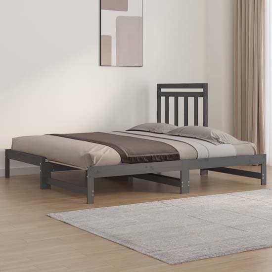Biella Solid Pine Wood Pull-Out Day Bed In Grey_2