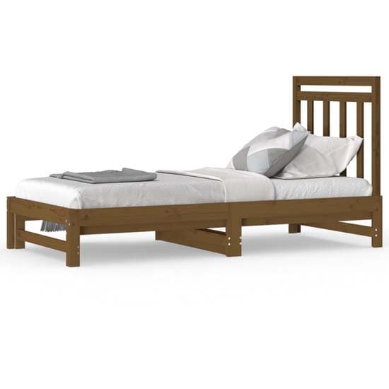 Biella Solid Pine Wood Pull-Out Day Bed In Honey Brown_3