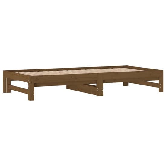 Biella Solid Pine Wood Pull-Out Day Bed In Honey Brown_7