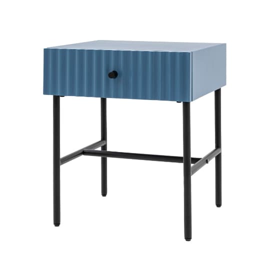 Bienne Wooden Bedside Cabinet With 1 Drawer In Blue_4
