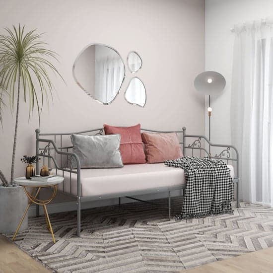 Bijan Metal Frame Single Sofa Bed In Grey_1