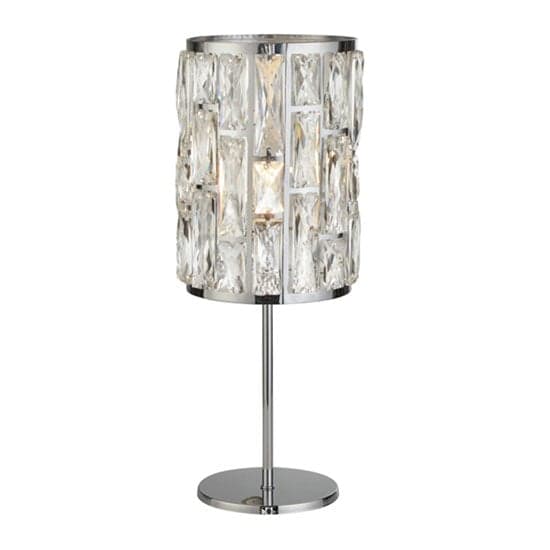 Bijou 1 Bulb Table Lamp In Chrome With Crystal Glass_1