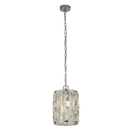 Bijou Wall Hung 1 Pendant Light In Chrome With Crystal Glass_1
