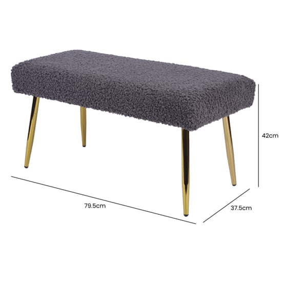 Biloxi Boucle Fabric Hallway Seating Bench In Charcoal_3