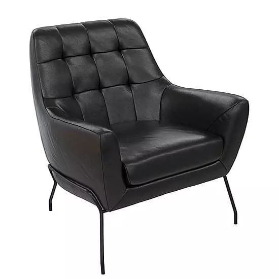 Biloxi Faux Leather Bedroom Chair In Black_2