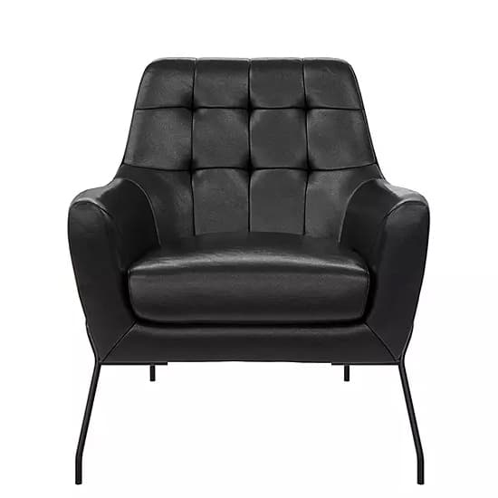 Biloxi Faux Leather Bedroom Chair In Black_3