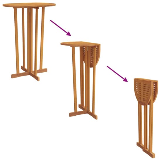 Biloxi Solid Wood Teak 5 Piece Folding Bar Set In Natural_5