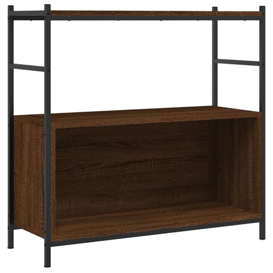 Biloxi Wooden Bookcase With 1 Large Shelf In Brown Oak_2