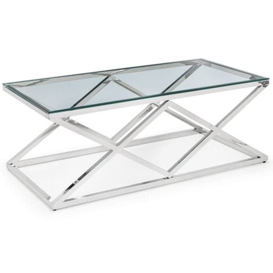 Balesego Clear Glass Top Coffee Table With Chrome Base_4