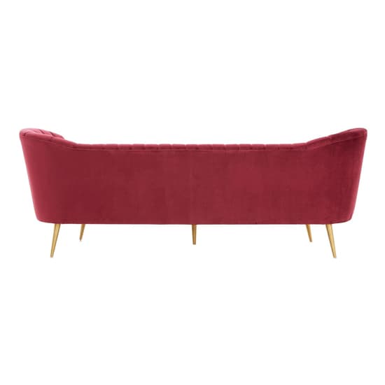 Binkai Upholstered Velvet 3 Seater Sofa In Wine_4