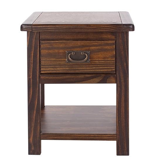 Birtley Wooden Bedside Cabinet With 1 Drawer In Dark Brown_2