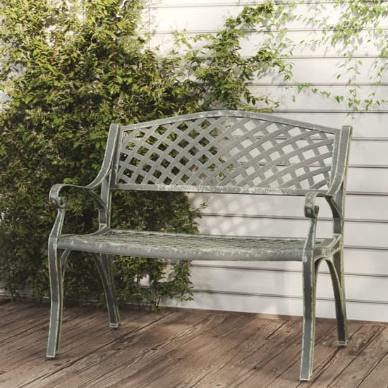 Bishti Outdoor Cast Aluminium Seating Bench In Green_1