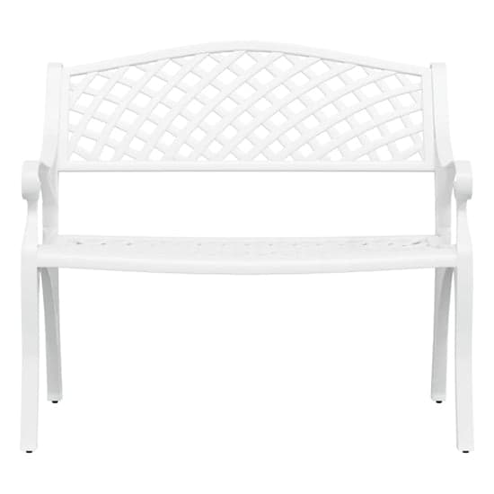 Bishti Outdoor Cast Aluminium Seating Bench In White_3