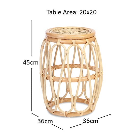 Bissau Rattan Bistro Set In Natural With 2 Puqi Natural Wing Chairs_4