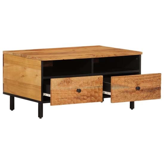 Blanes Acacia Wood Coffee Table With 2 Drawers In Natural_2