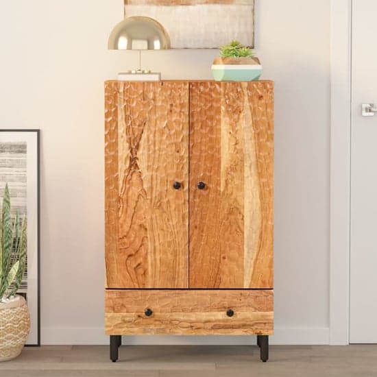 Blanes Acacia Wood Highboard With 2 Doors 1 Drawer In Natural_1