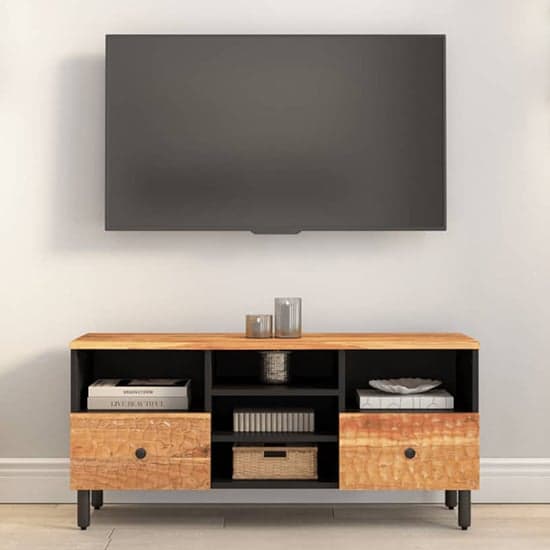 Blanes Acacia Wood TV Stand With 2 Drawers 4 Shelves In Natural_1