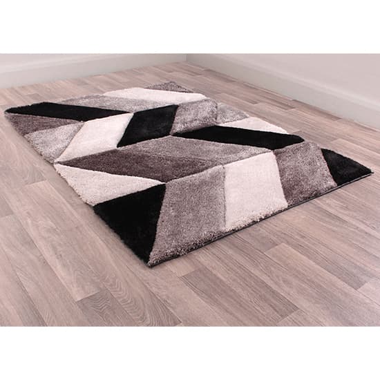 Blazon Polyester 120x170cm 3D Carved Rug In Grey_6