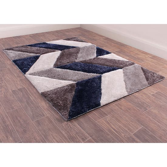 Blazon Polyester 120x170cm 3D Carved Rug In Navy_6