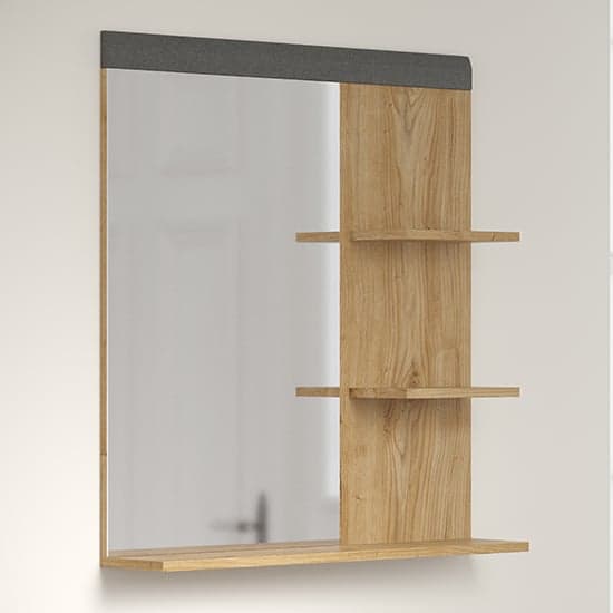 Blitar Wooden Hallway Wall Mirror With Shelves In Navarra Oak_4