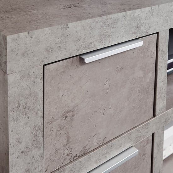 Baginton Wooden 2 Drawers TV Stand In Concrete Effect_4