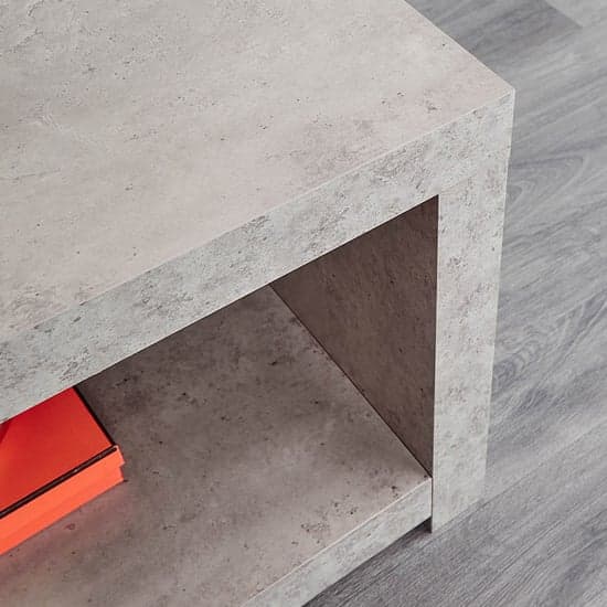 Baginton Wooden Coffee Table With Undershelf In Concrete Effect_2