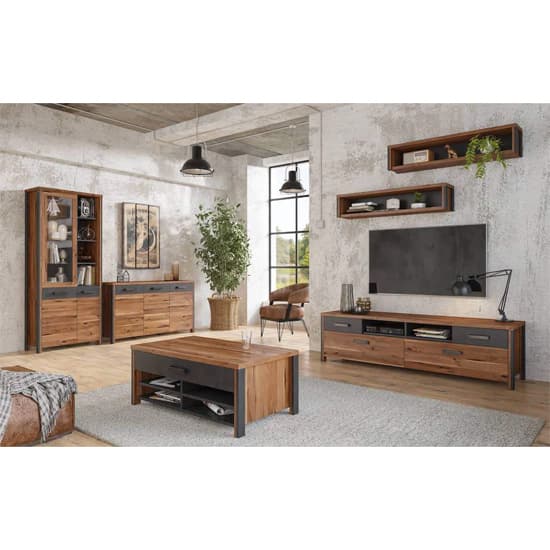 Blois Wooden Coffee Table With 1 Drawer In Royal Oak_2
