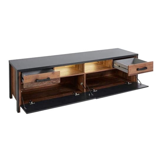 Blois Wooden TV Stand 2 Doors 2 Drawers In Matera Oak With LED_2