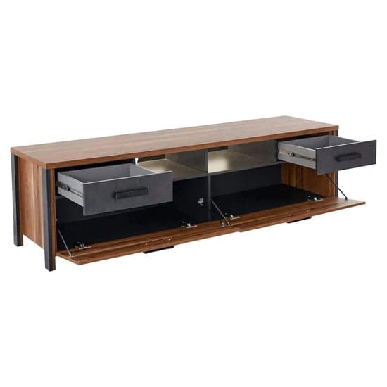 Blois Wooden TV Stand 2 Doors 2 Drawers In Royal Oak With LED_2